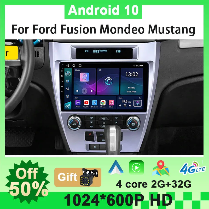 Новый стиль Android 10 32 Гб Видео для Ford Fusion Mondeo Mustang 2009 - 2013 автомобильное радио