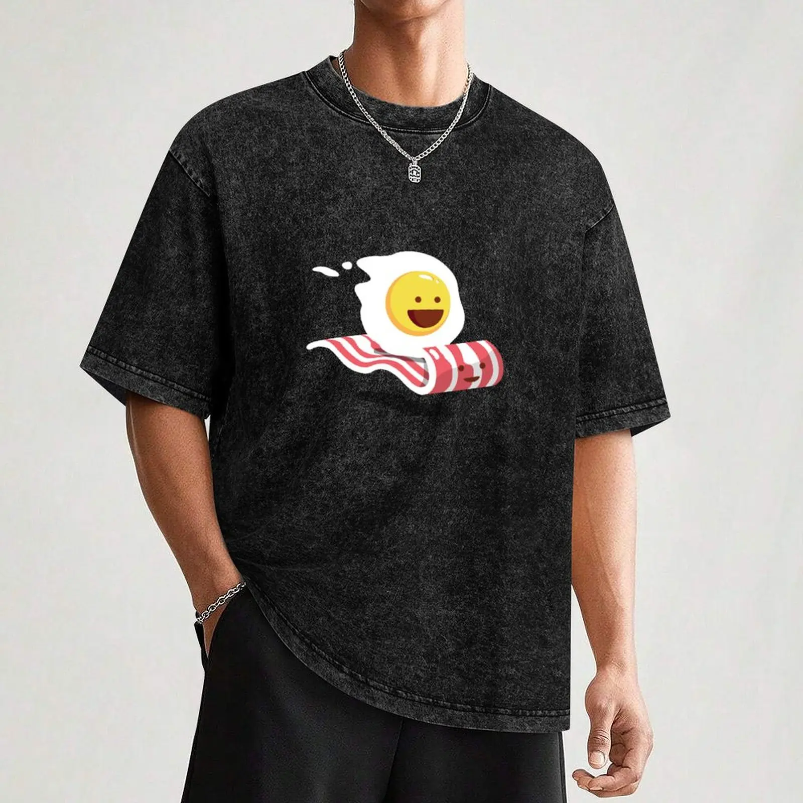 Футболка Magic Bacon Egg Ride уличная одежда принт животных для мальчиков кавайная