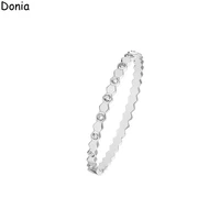 donia jewelry new european and american fashion honeycomb titanium steel micro inlaid aaa zircon luxury retro bracelet