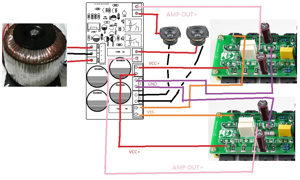 Lusya 2 каналов L20-5 250 Вт * аудио Мощность Плата усилителя HIEND ультра-низкий уровень
