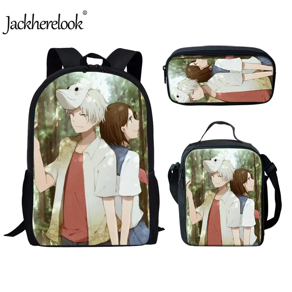 Jackherelook Anime Hotarubi No Morie 3 шт./компл. школьная сумка для детей, школьная сумка для путешествий, вместительный рюкзак, школьный рюкзак