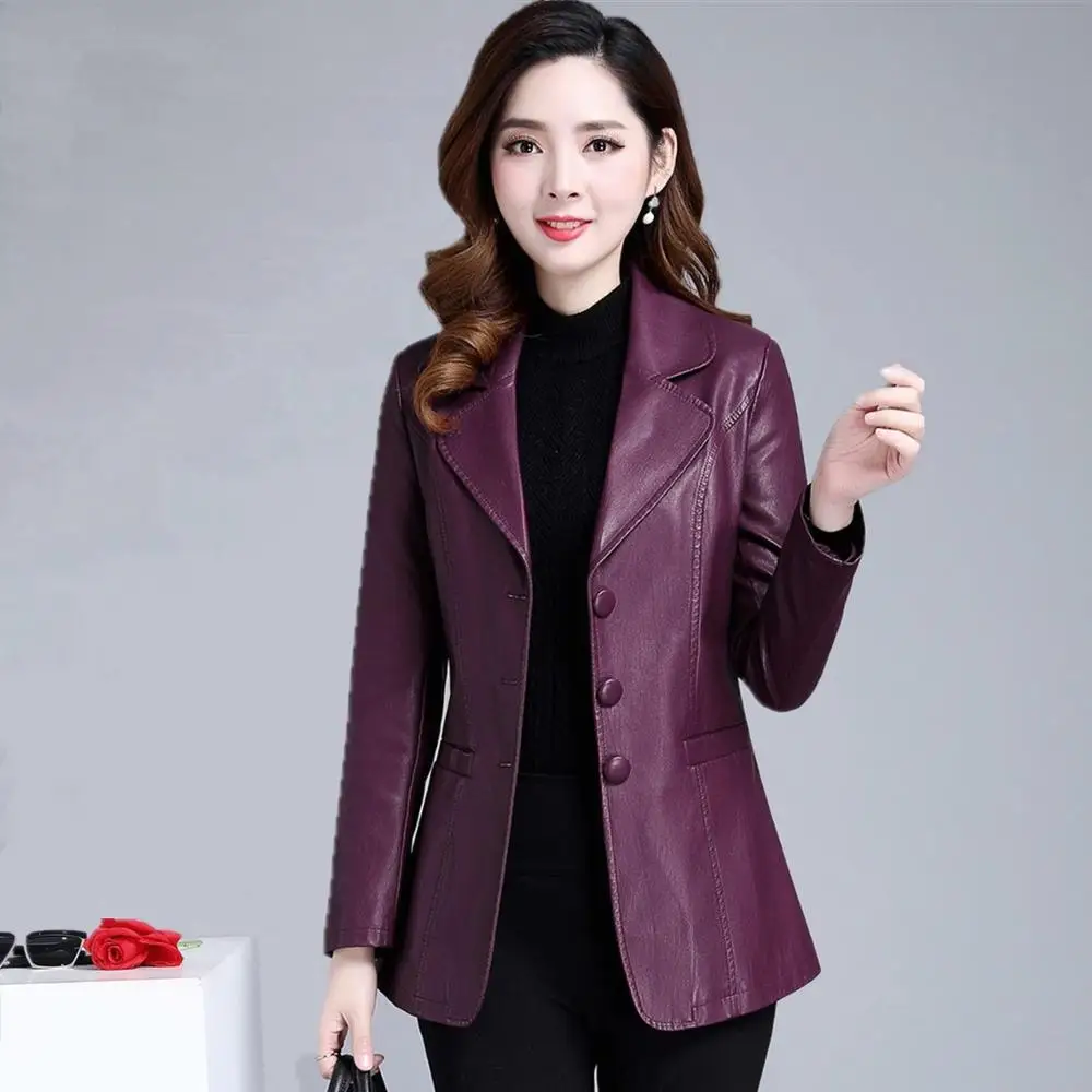 Female Leather Coat PU Jacket 2022 New Fashion Long Wild Women Clothing Causal Women's Leather Jackets Short Slim Fashion Coats