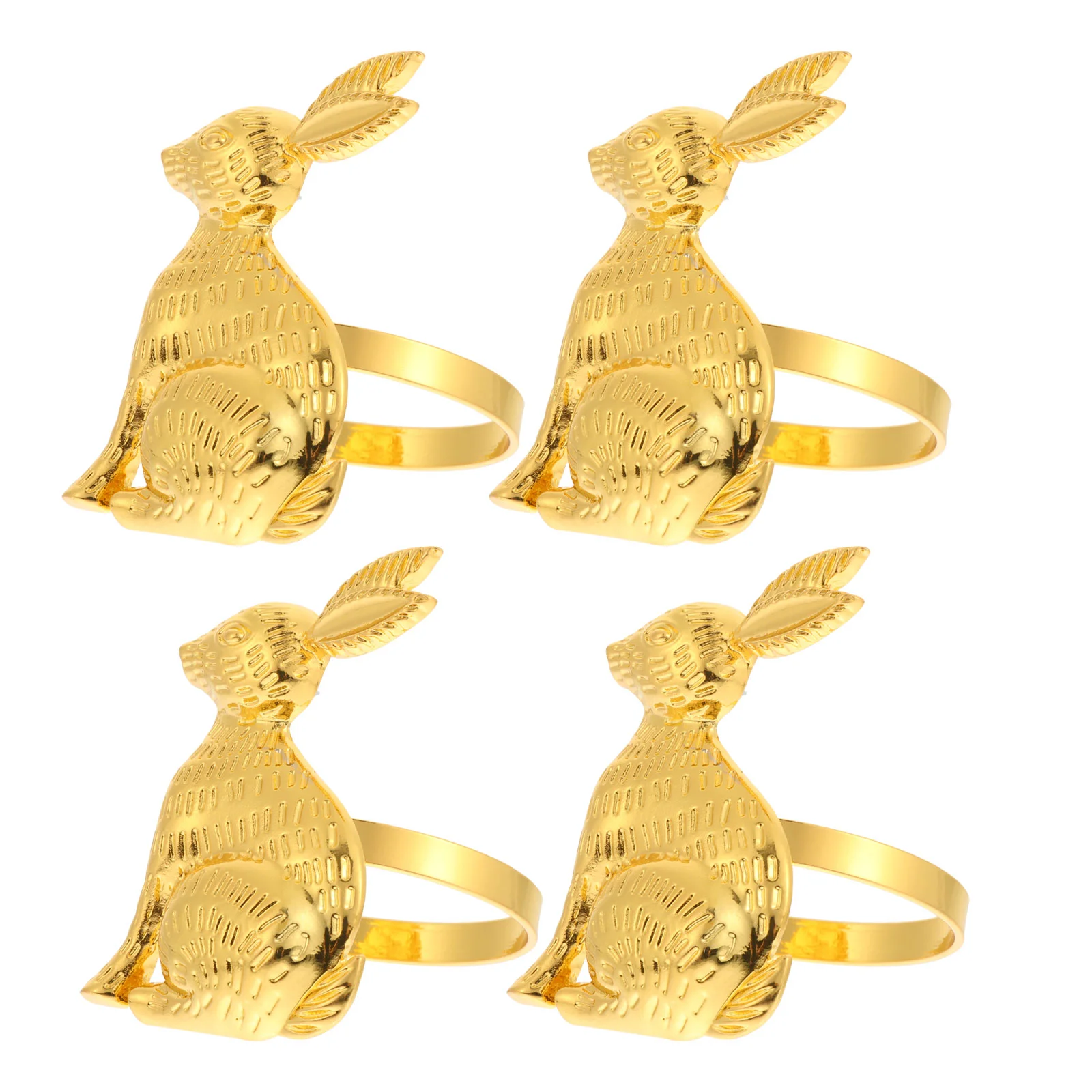 

4pcs Easter Rabbit Napkin Rings Easter Napkin Decors Napkin Buckles Decors