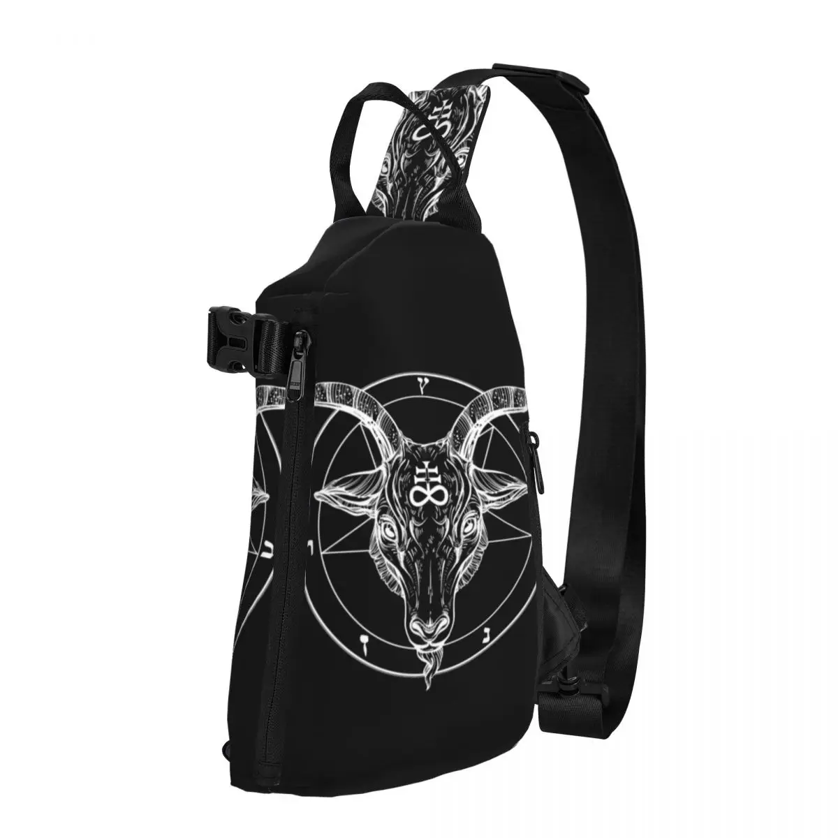 

Baphomet Goat Head Pentagram Shoulder Bags Occult Satanist Symbols Outdoor Chest Bag Print Sling Bag Kawaii Business Small Bags