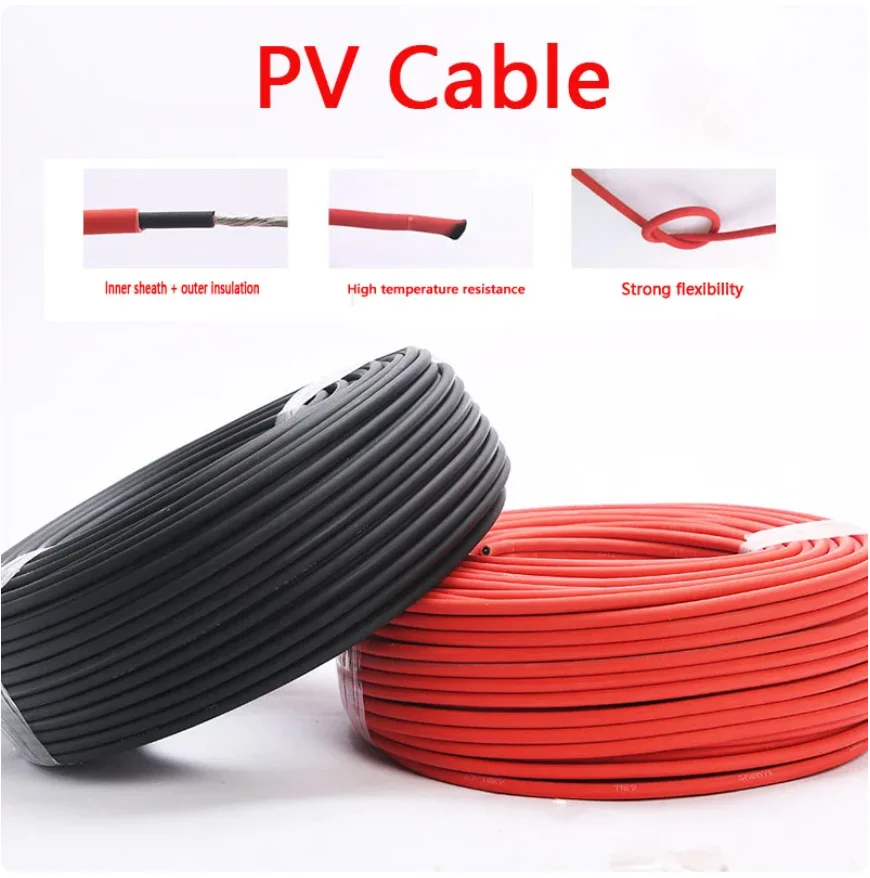 12AWG 4 мм² 15 м 12 10 8 5 3 1 черный и красный Солнечный PV кабель провод медная солнечная