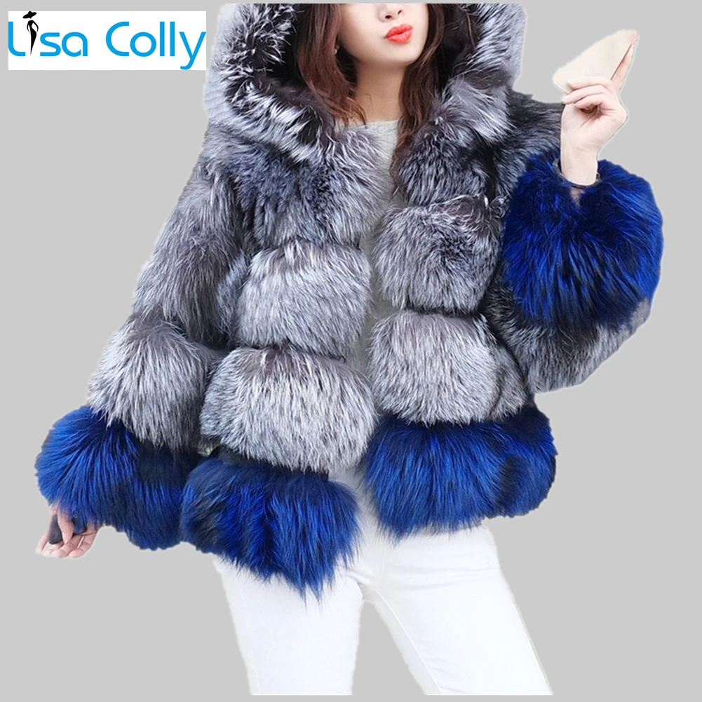 Women Winter Thick Warm Long Sleeve Faux Fur Coat Jacket With Hooded Luxury Fur Coats Faux Fox Fur Coat Overcoat