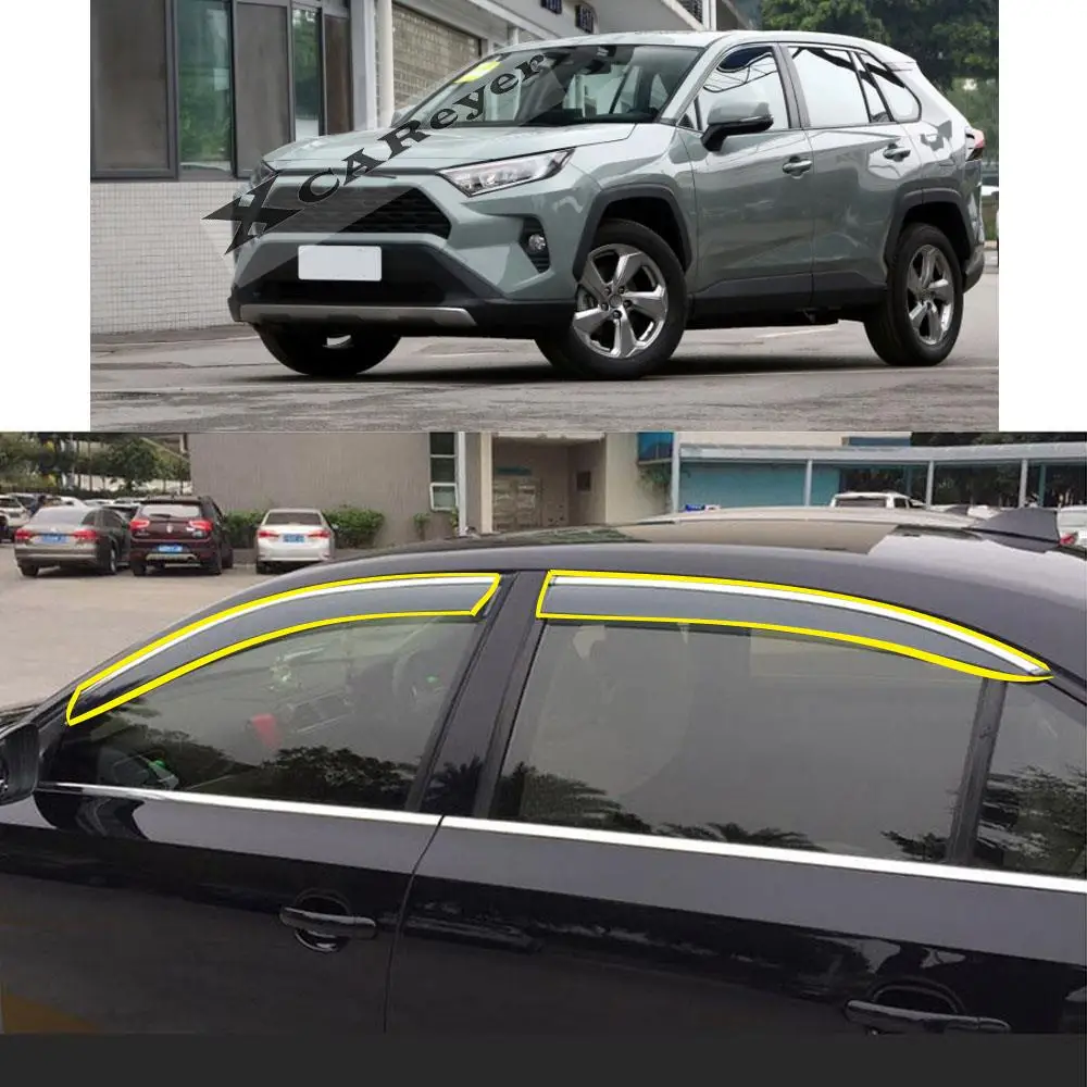 

Car Styling Sticker Plastic Window Glass Wind Visor Weather Rain/Sun Guard Vent Protector Parts For TOYOTA RAV4 XA50 2019-2022