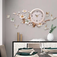 creative fashion home wall clock flower decor luxury simple modern quartz clock living room large wall watches home decoration