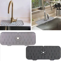 kitchen silicone faucet mat sink splash pad drain pad bathroom countertop protector shampoo soap dispenser quick dry tray