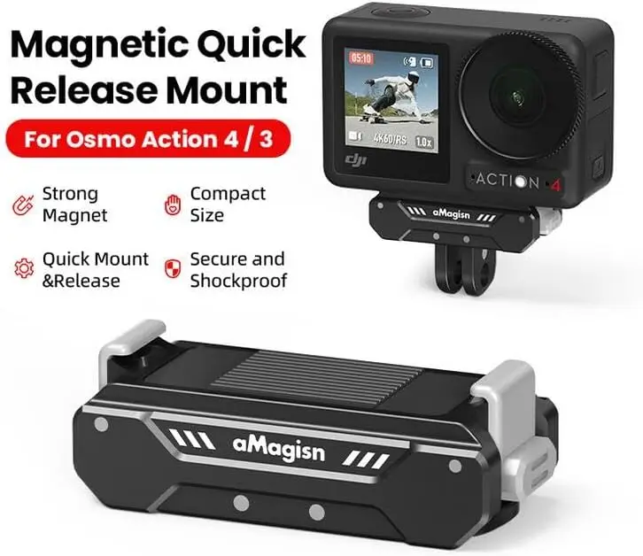 Фото Металлическое магнитное крепление aMagisn для складного адаптера Osmo Action 5 Pro/Osmo Action 4/Action 3, магнитные аксессуары из алюминиевого сплава №4