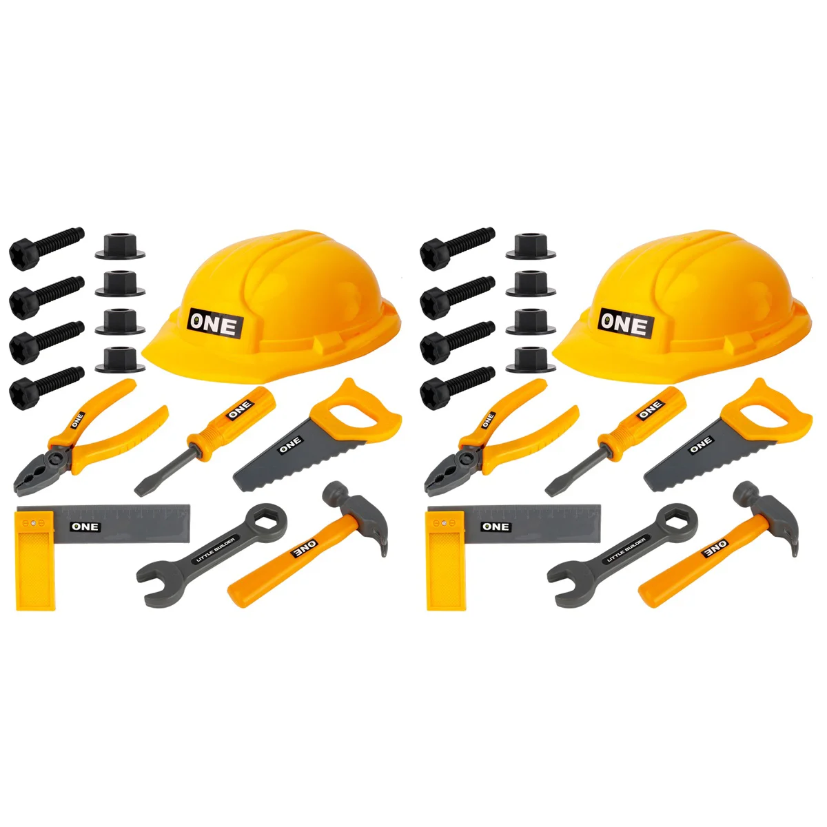 

2 Sets 15Pcs Simulated Repair Tools Plastic Children Toys Playset (Yellow)