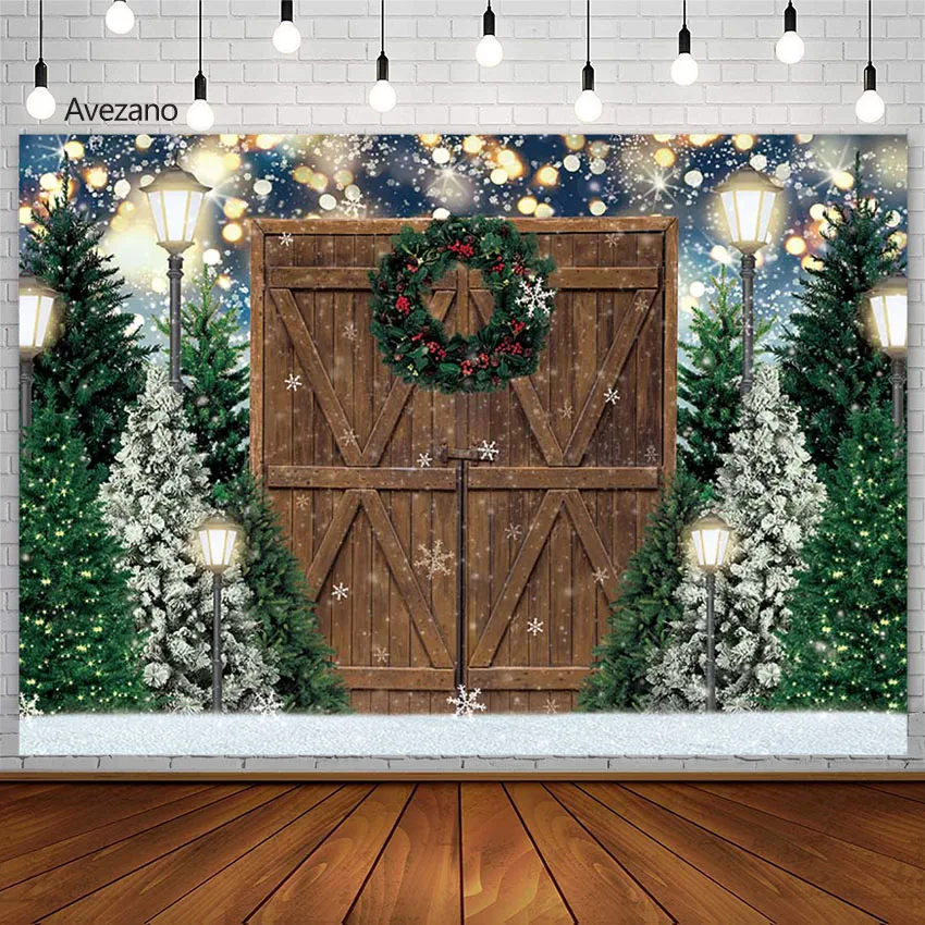 

Рождественские фоны для фотографии сосна Снежинка деревянная дверь венок дети Портрет фон Декор фотостудия фотосъемка