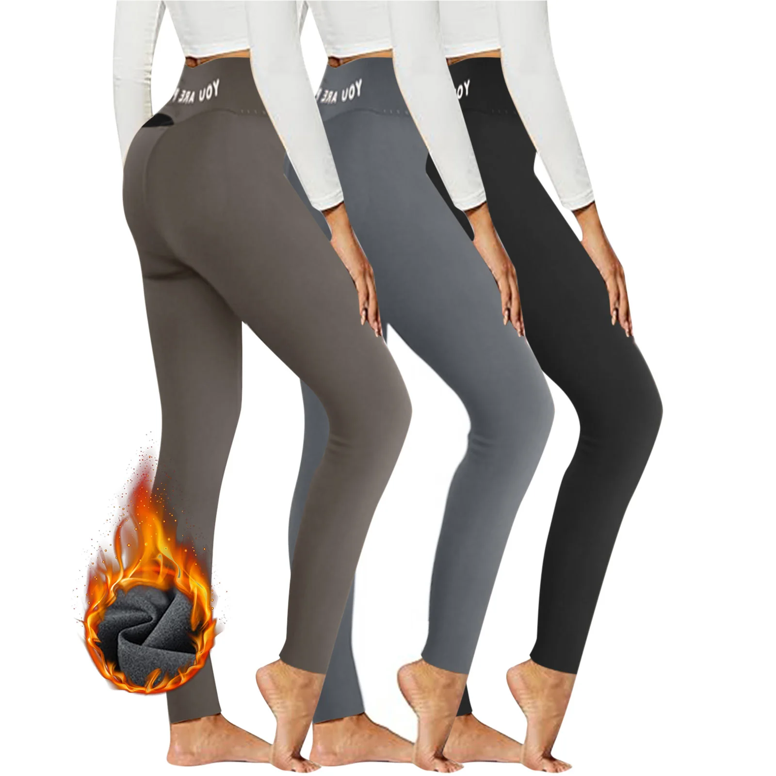 

Женские Модные флисовые леггинсы с высокой талией