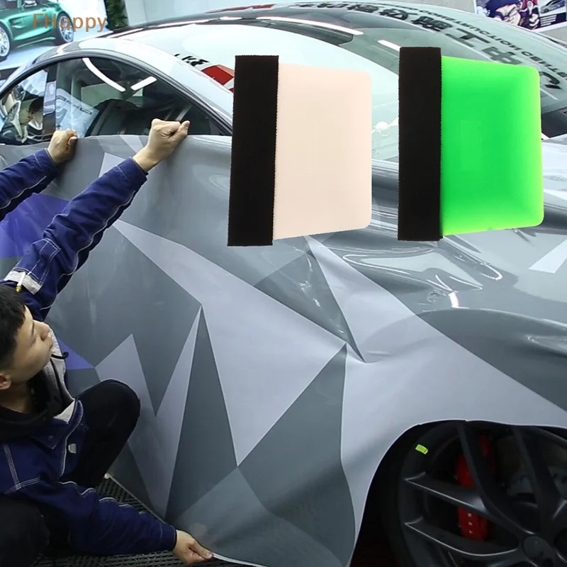 

Car Vinyl Carbon Fiber Window Ice Remover Cleaning Wash Car Scraper With Felt Squeegee Tool Film Wrapping Scraper