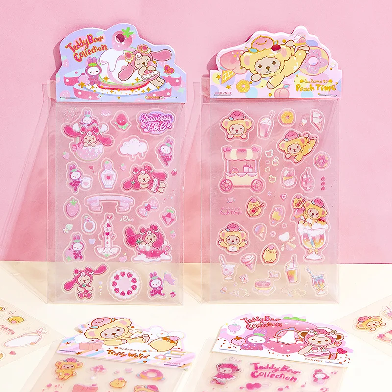 

Kawaii Наклейки клубника Тедди серия мультфильм узор ПЭТ фотоальбом DIY Дневник наклейка украшение для альбома Канцтовары