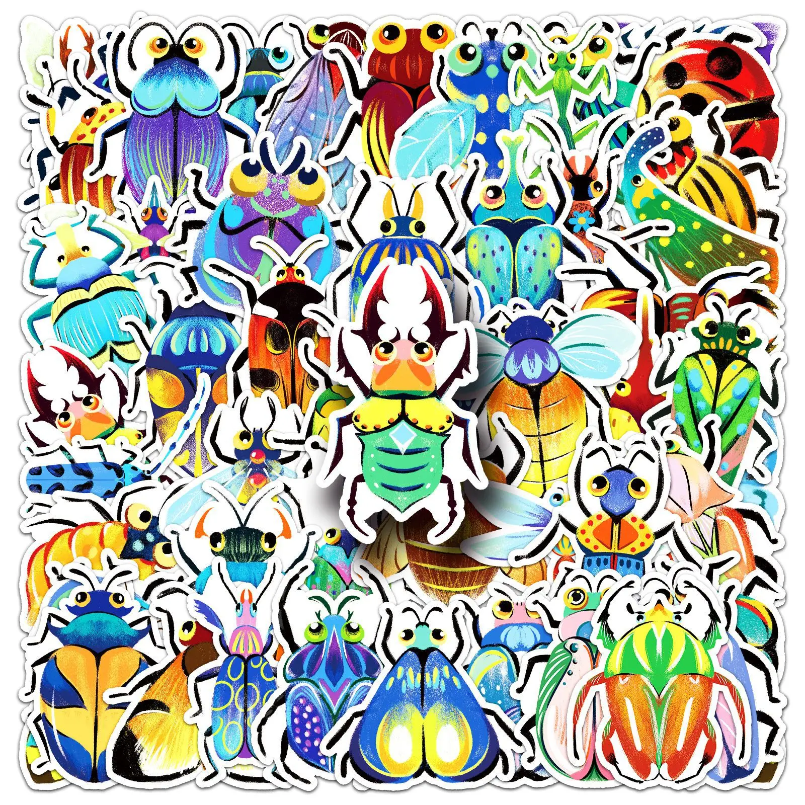 50 шт. водонепроницаемые наклейки с насекомыми для дневника книги ноутбука чехол