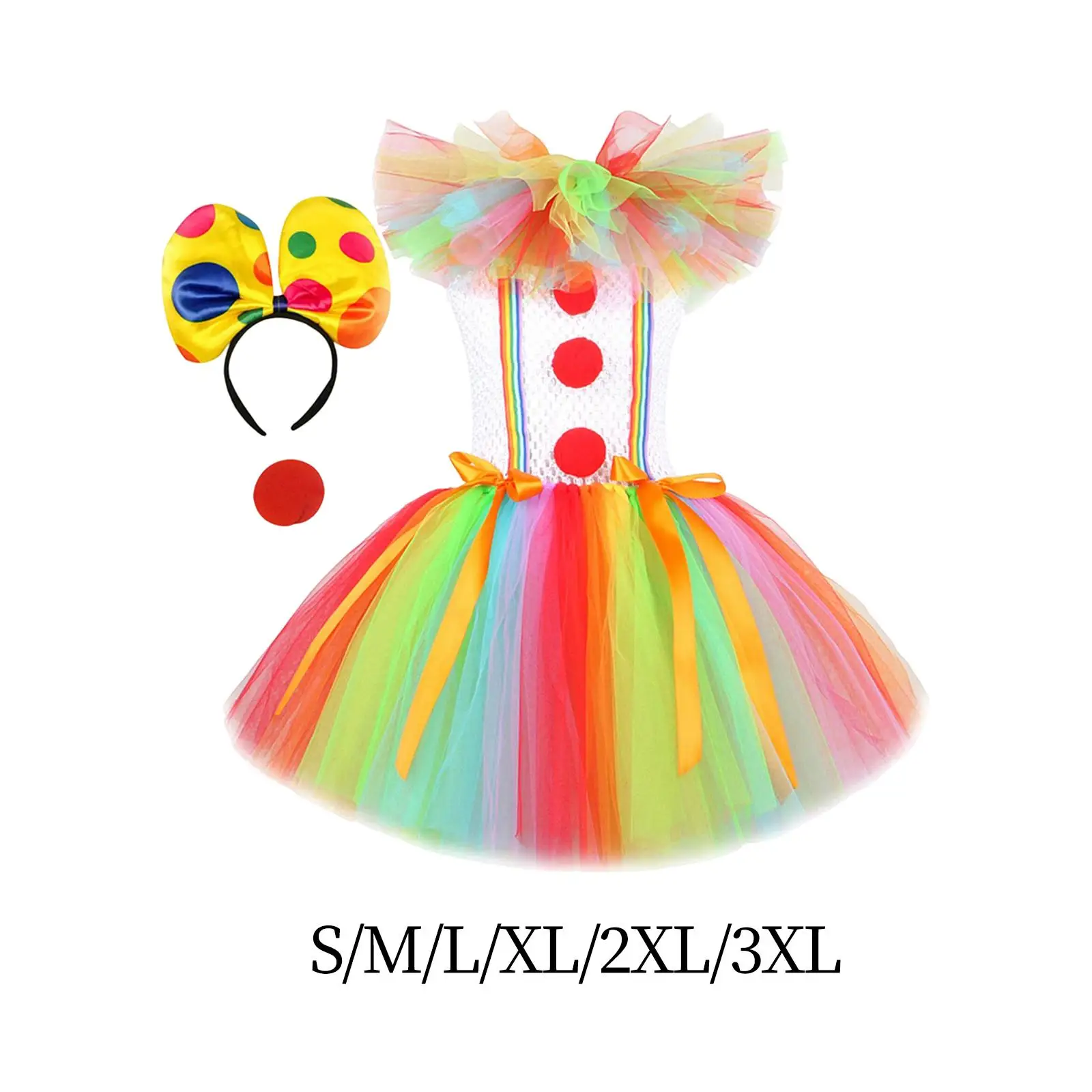 

Little Girl Clown Costume with Headband Exquisite Role Playing for Halloween