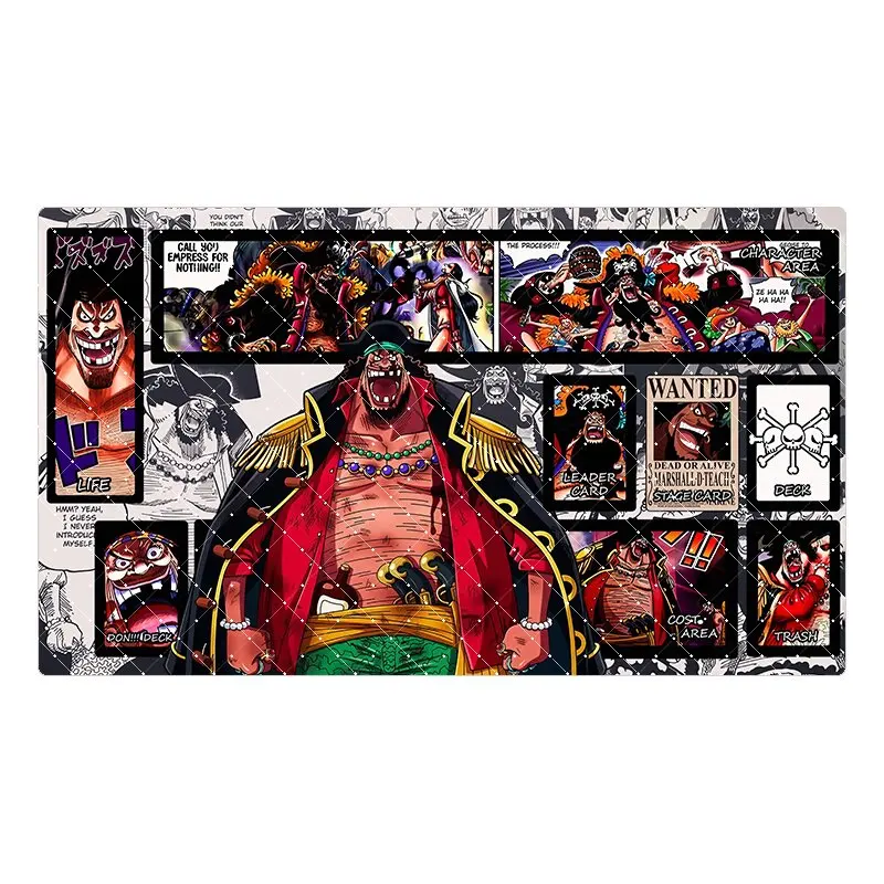 Фото Игровой коврик для карт One Piece OPCG, 60*35*0.2см, новая серия комиксов, коллекция с Энелом, Эйсом, Лоу, Хэнкоком, Бруком, Бонни, подарки, игрушки №5