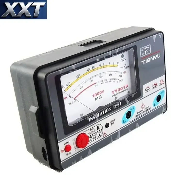 Фото XXT TY6018 Измеритель сопротивления изоляции 1000В, аналоговый тестер изоляции 0.5-2000M №3