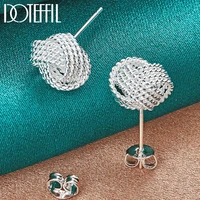 doteffil 100 real 925 sterling silver elegant soft winding stud earrings for women wedding engagement jewelry