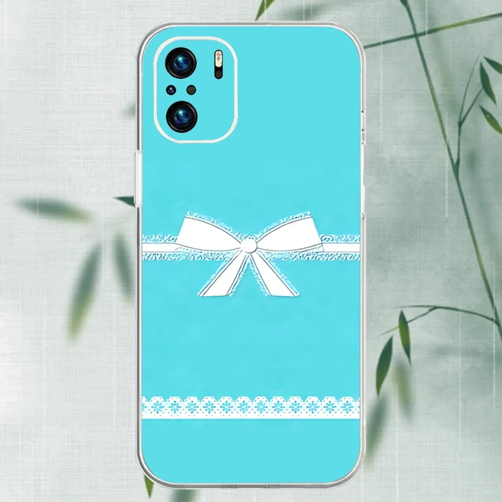 A-ti-ffany Blue Phone Case For Xiaomi 11 Redmi Note 5G 8T 9A 9 10T Note8Pro Note9 12SUltra Transparent