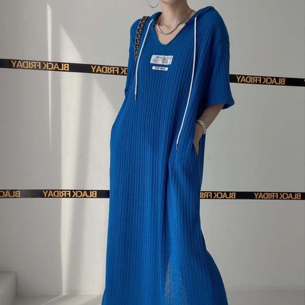 

Casual Women Dress Fashion Short Sleeve Printing Patchwork Round Neck Slim Pullover Drawstring Elegant Ladies Dress For Summer