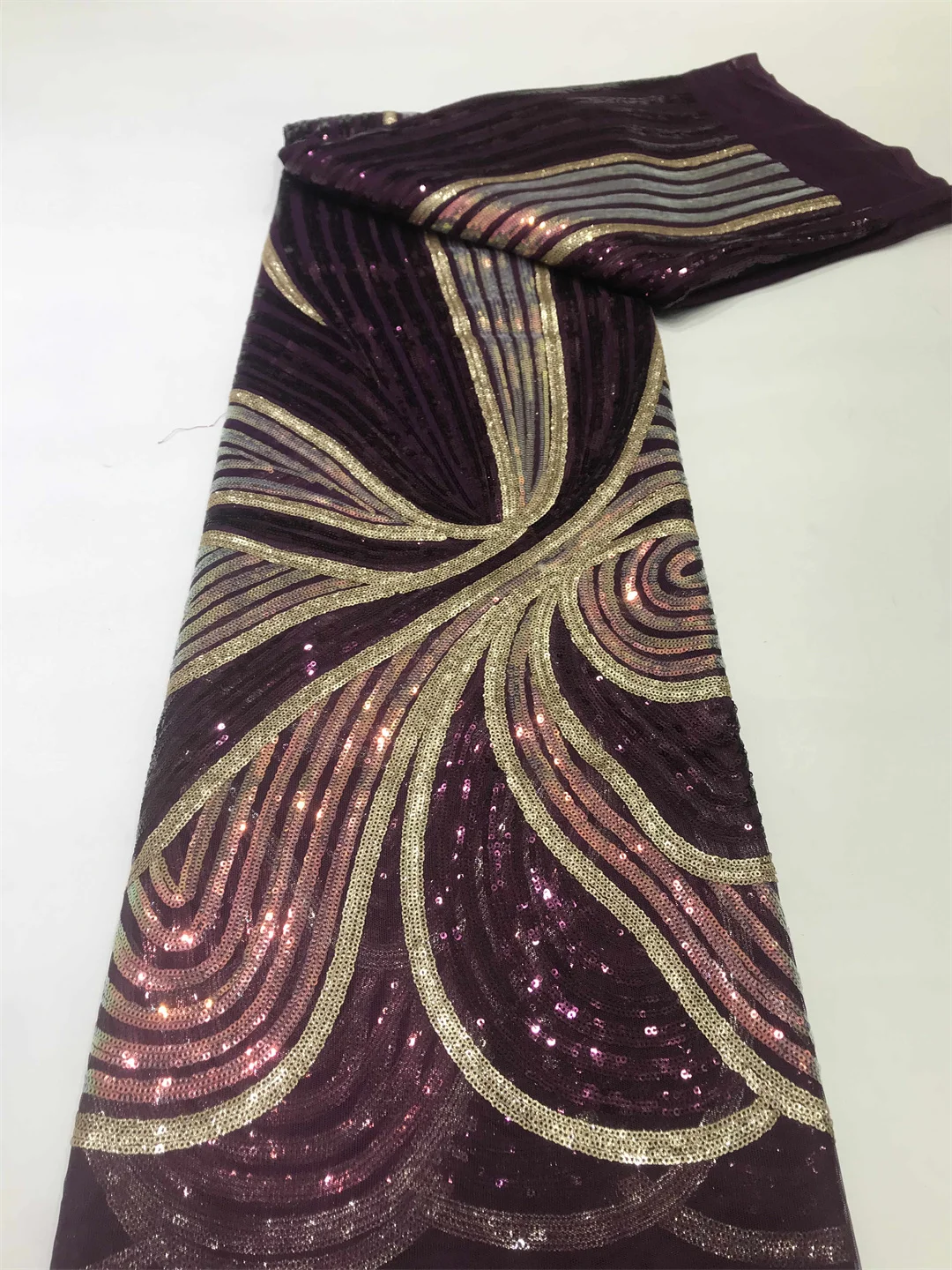 

5 ярдов французская вышитая ткань для платья с блестками нигерийская сетчатая кружевная ткань для свадебного платья SJLN13