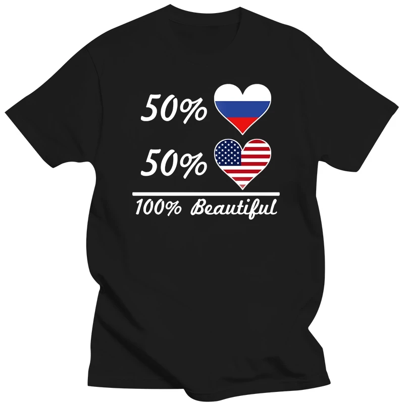 

50 russian 50 a merican 100 beautiful t shirt create tee shirt Crew Neck Clothes Crazy Comfortable Spring Autumn Normal shirt