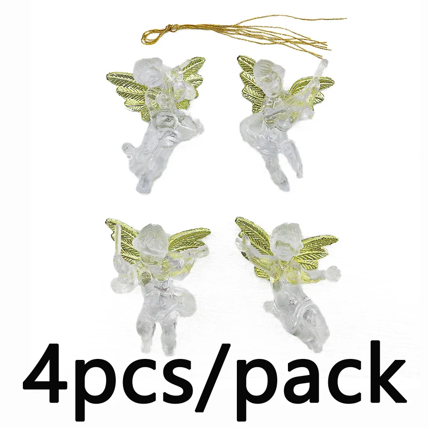 Рождественские прозрачные кулоны-ангелы Homearound 4 шт.