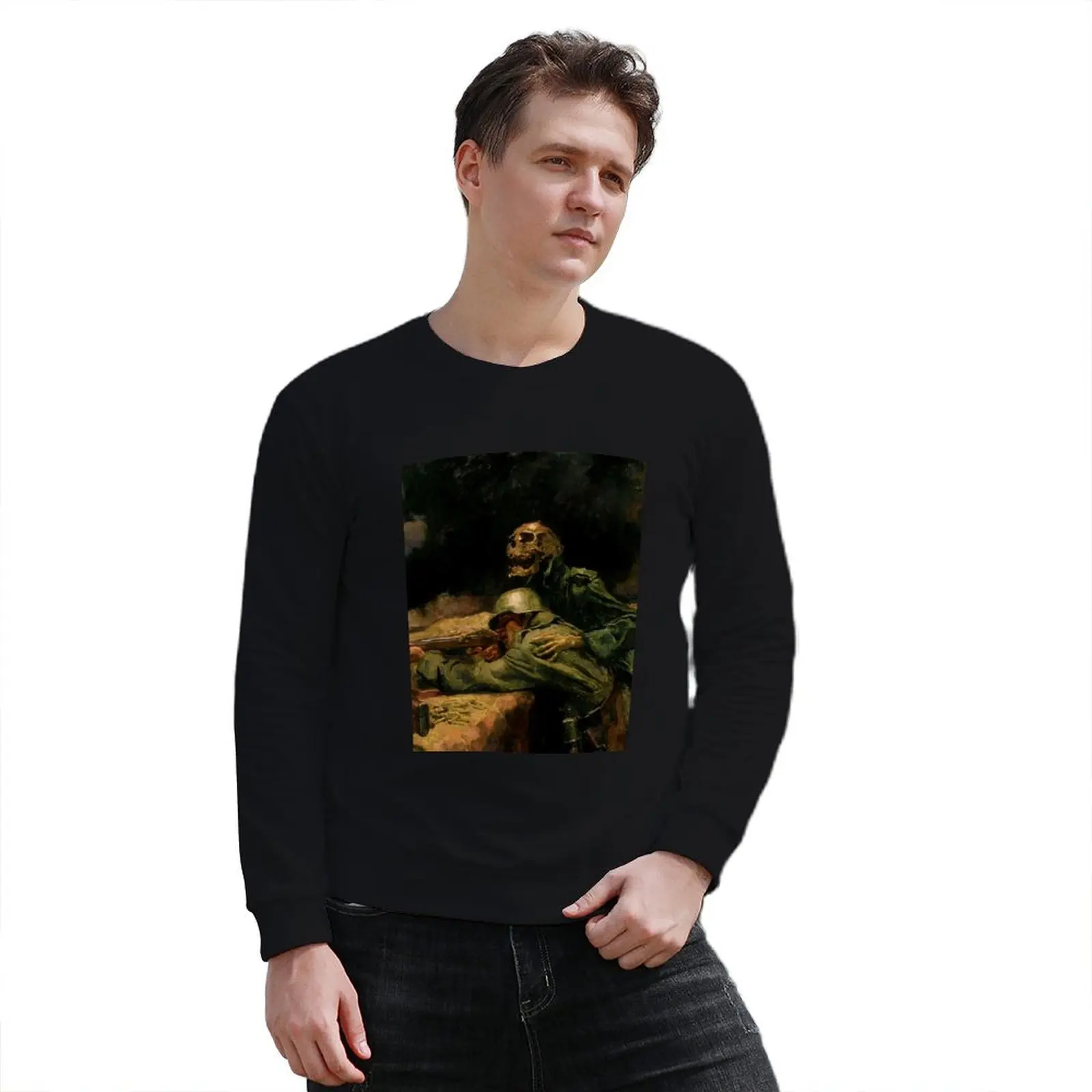 Death Directs the Bullet от Hans Larwin Пуловер с капюшоном мужские зимние свитера толстовки