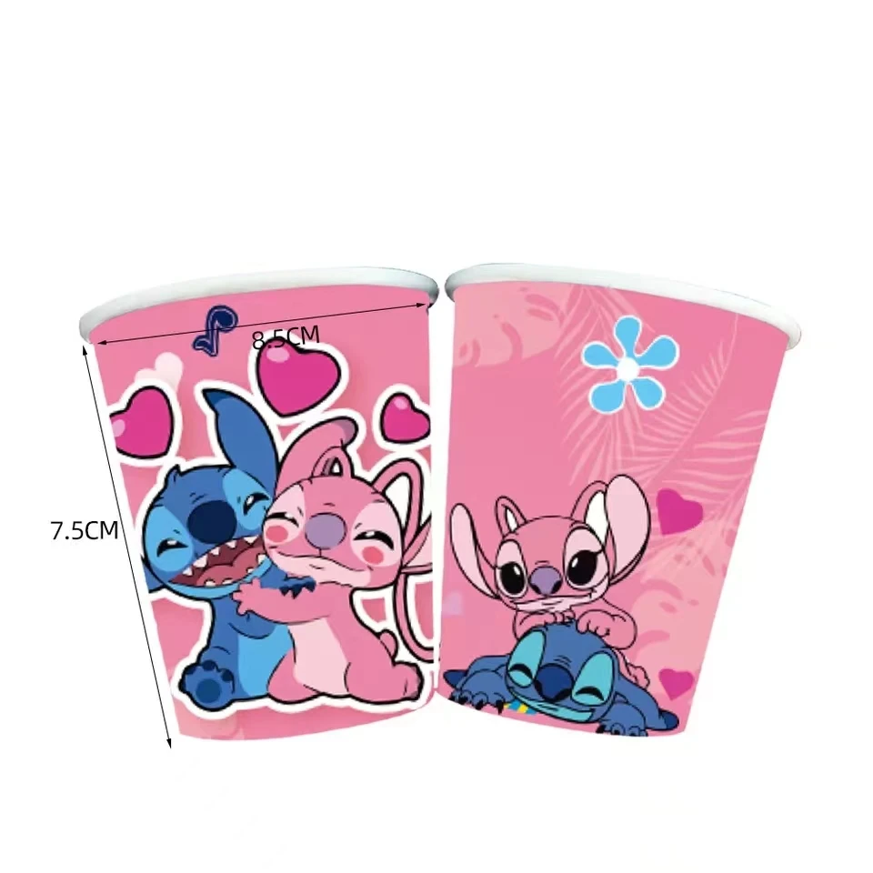 Розовый Лило Стич Kilds украшения для дня рождения бумажный стаканчик тарелка