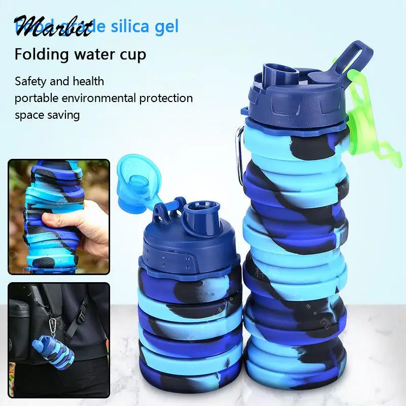 500ml Silicone Foldable Bicycle Water Bottle For Travel Sports Hiking Cycling Gym Yoga Lightweight Portable Retractabl Water Cup