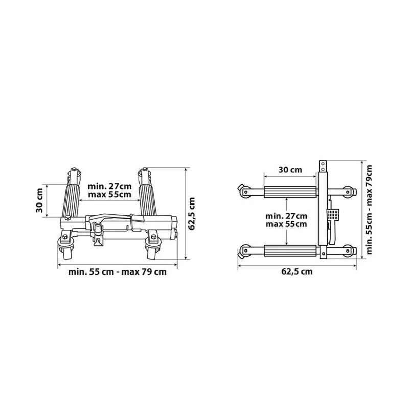 12-дюймовый гидравлический автомобильный подвижный станок максимальное