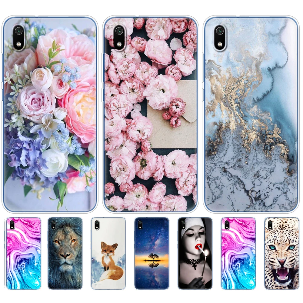 for xiaomi redmi 7a cases full protection soft tpu back cover on redmi 7 a bumper hongmi 7a phone shell soft touch bag coque cat
