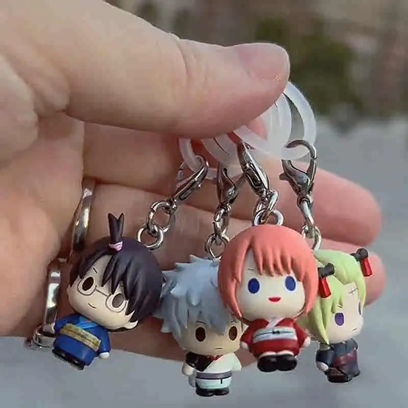 Фото Брелок-подвеска Bandai Gashapon Gintama Yoshiwara Enjou в стиле чиби для фанатов аниме, коллекционный декоративный сувенир. №2