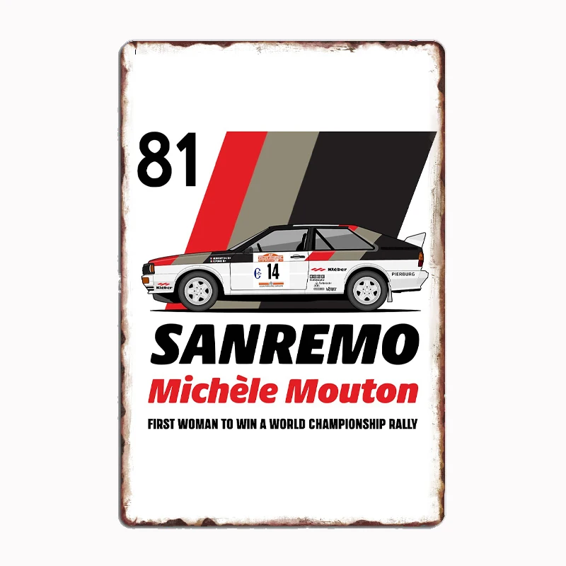 1971 Мишель Мутон первый Победа спортивный автомобиль металлический плакат знак