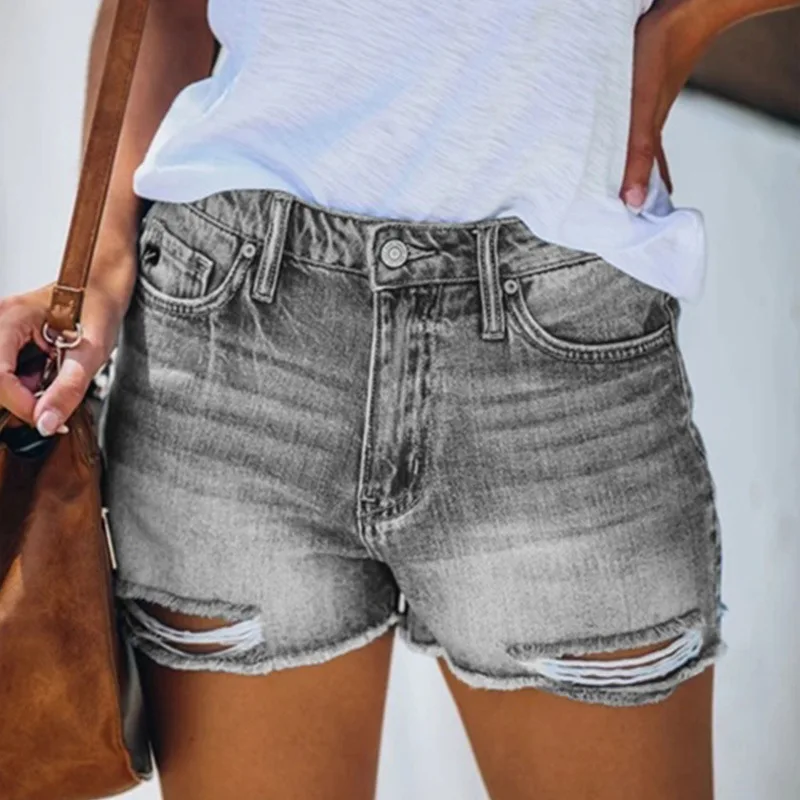 Summer Women's Jeans Casual Wash Hole Shorts jean shorts women  sexy girl