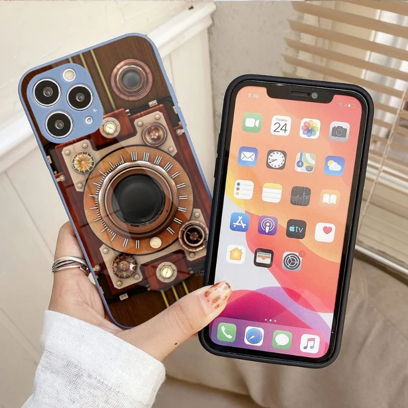 

Чехол для телефона в стиле стимпанк для IPhone 14 13 12 11 Pro Max X XR XS 8 7 Plus, цветной чехол из жидкого стекла