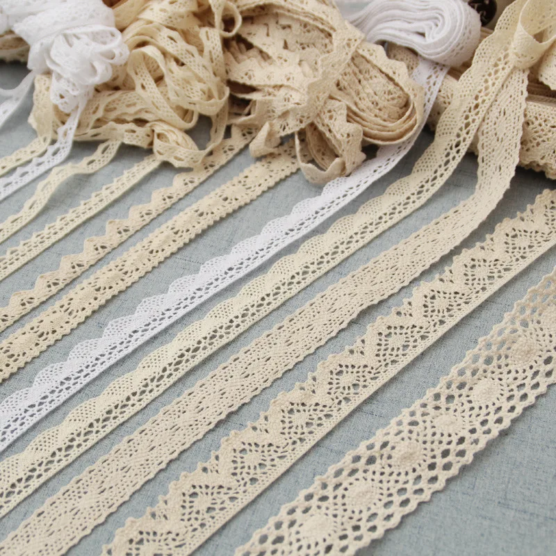 

1/5/10 Yards DIY Pure Cotton Thread Curtain Lace Cotton Edge Beige All-Match Clothing Home Textile Accessories Lace Ribbon