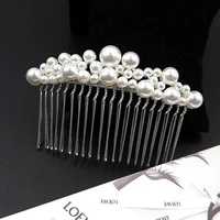 elegant crystal pearl clip flower hair jewelery wedding hair accessories hair comb bridal tiara hair ornaments braiding