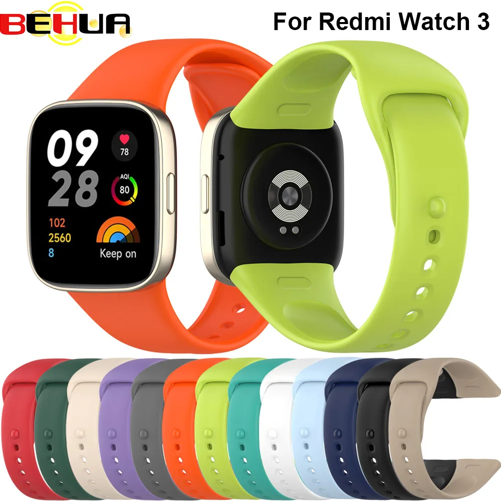 

BEHUA WatchBand Strap For Redmi Watch 3 SmartWatch Silicone WristBand Correa Bracelet For Xiaomi Redmi3 Straps Accessories Belt