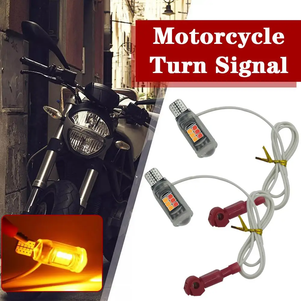 Поворотный сигнал для мотоцикла T10/t15 2 шт. 12 В двухцветная лампа высокой яркости Abs