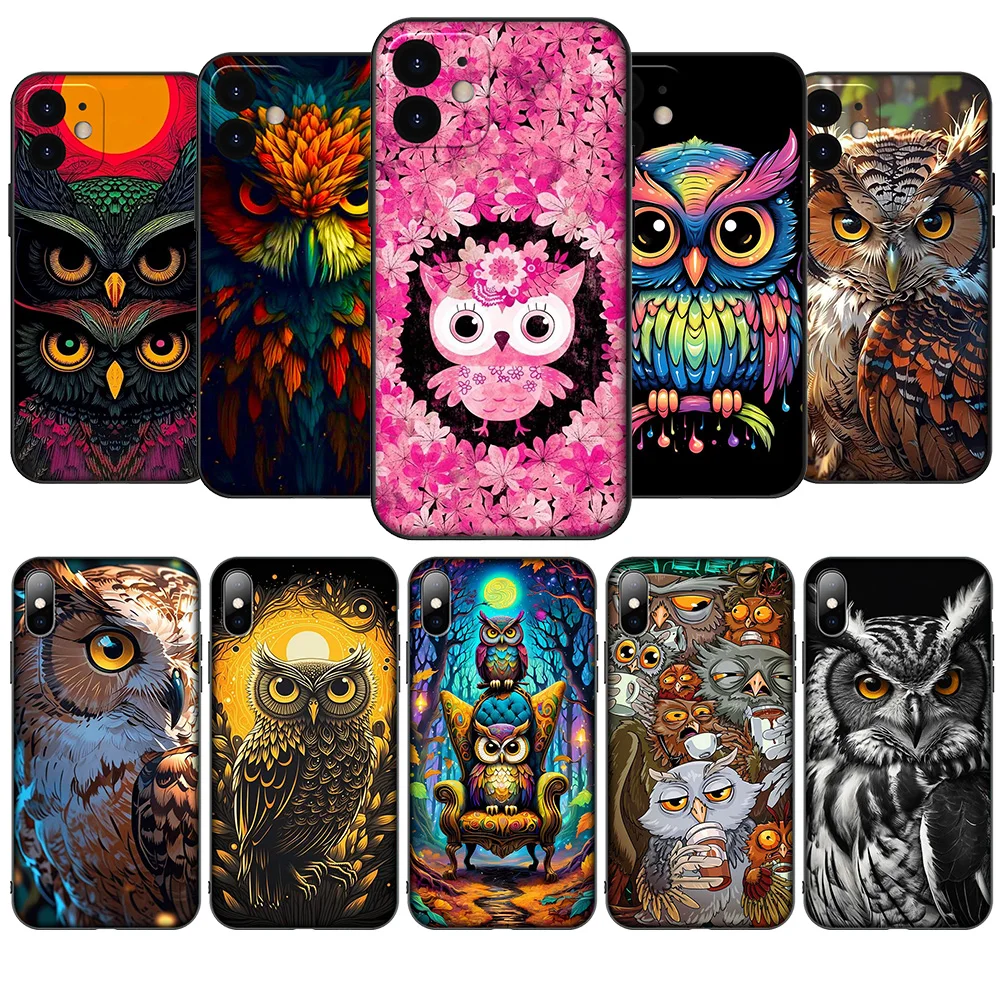 Мягкий чехол HA35 с рисунком совы для Samsung Galaxy A15 S10E S9 S8 S7 Note 20 10 9 8 Plus Lite
