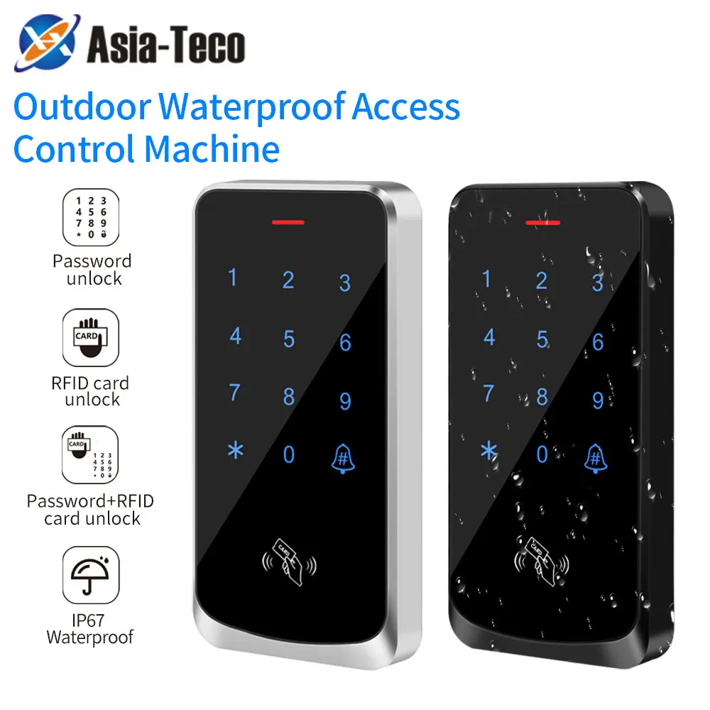 IP67 Waterproof RFID 125KHz Access Control Keypad Touch Screen Access Controler Smart Electronic Door Lock System Wiegand Reader