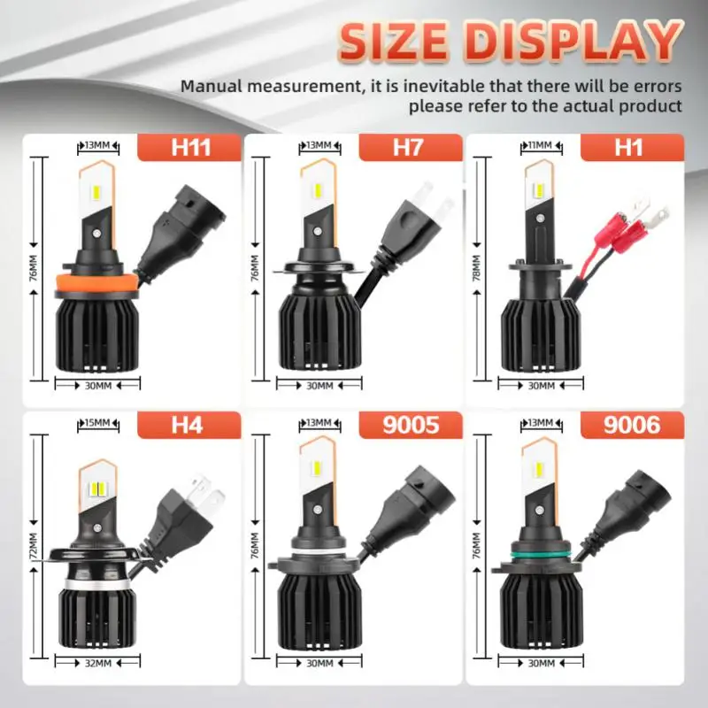 

Car Led Headlight 6000k Ip68 Waterproof Convenient To Install High Luminous Minimalist Design Car Headlight Car Headlight Bulbs