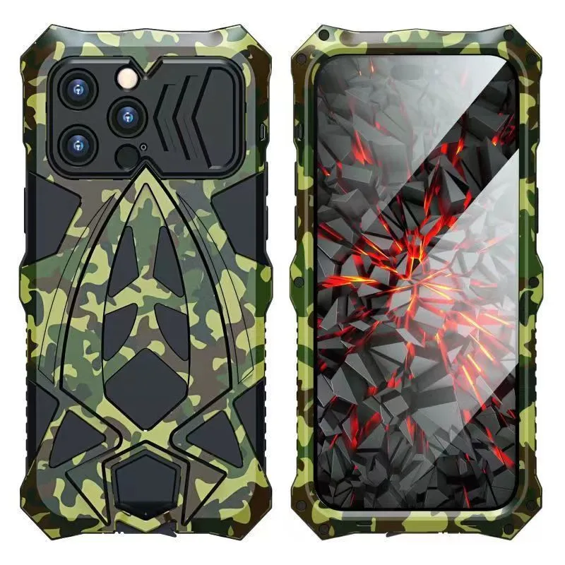 

Shockproof Metal Rugged Hybrid Armor Phone Case for iphone 14 13 12 Pro Max 14 Plus 14 13 Aluminum Metal Bumper Shockproof Funda