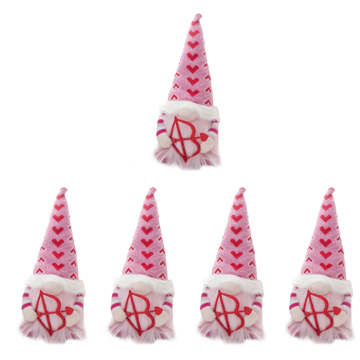 

5pcs Valentines Day Gnome Decors Plush Valentine Gnome Dolls Valentine Gnomes Decors