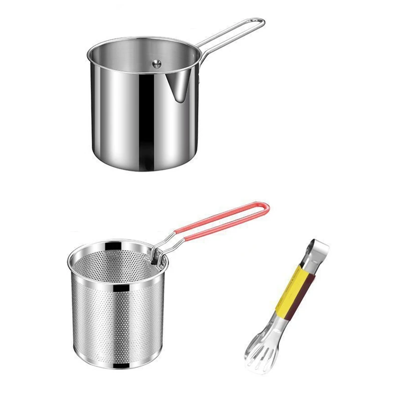 

Stainless Steel Deep Fry Pan For Vegetable French Chips Onion Rings Chicken Wing