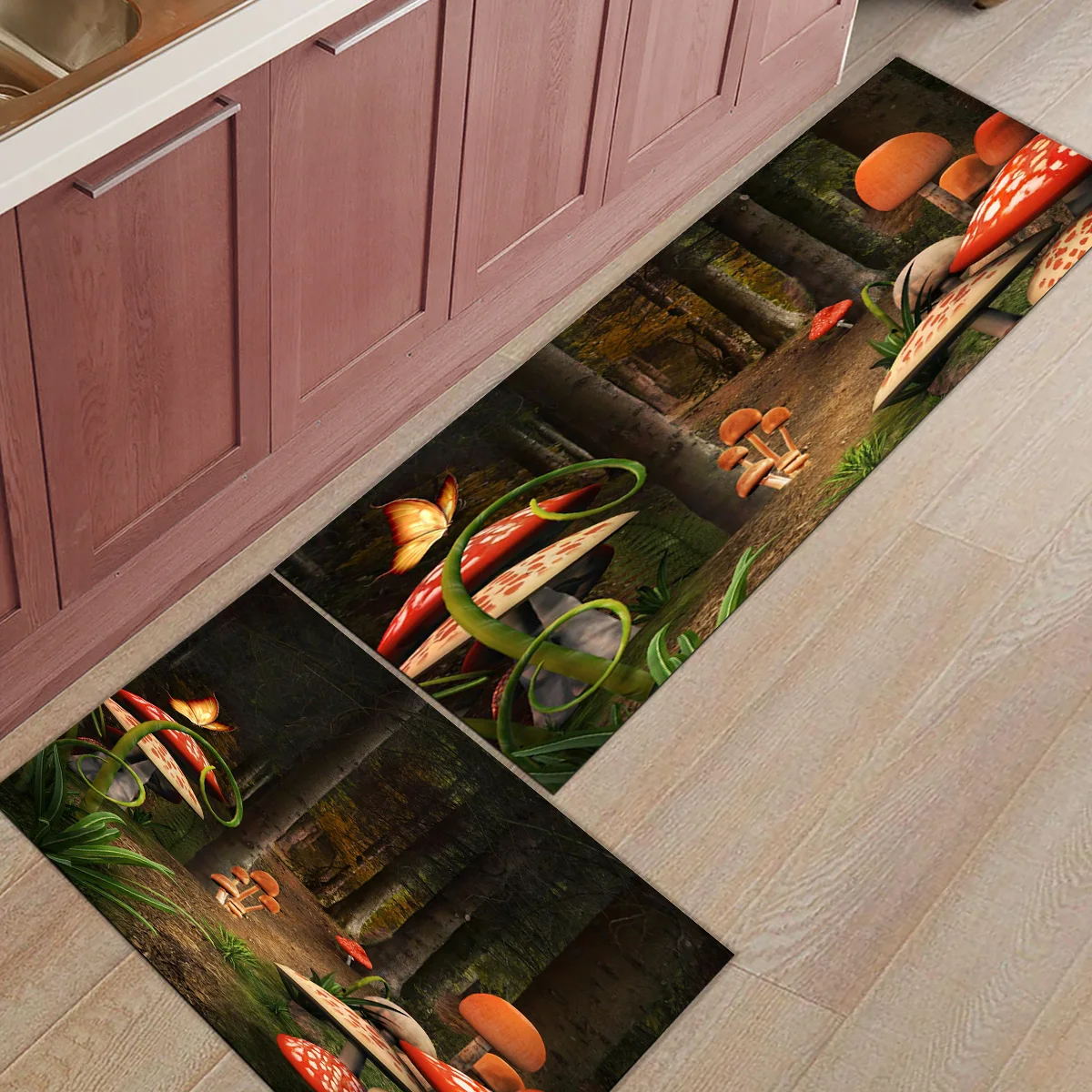 

Грибной лес, кухонный коврик, коридор, спальня, гостиная, украшение, напольный ковер, балкон, ванная комната, длинный ковер