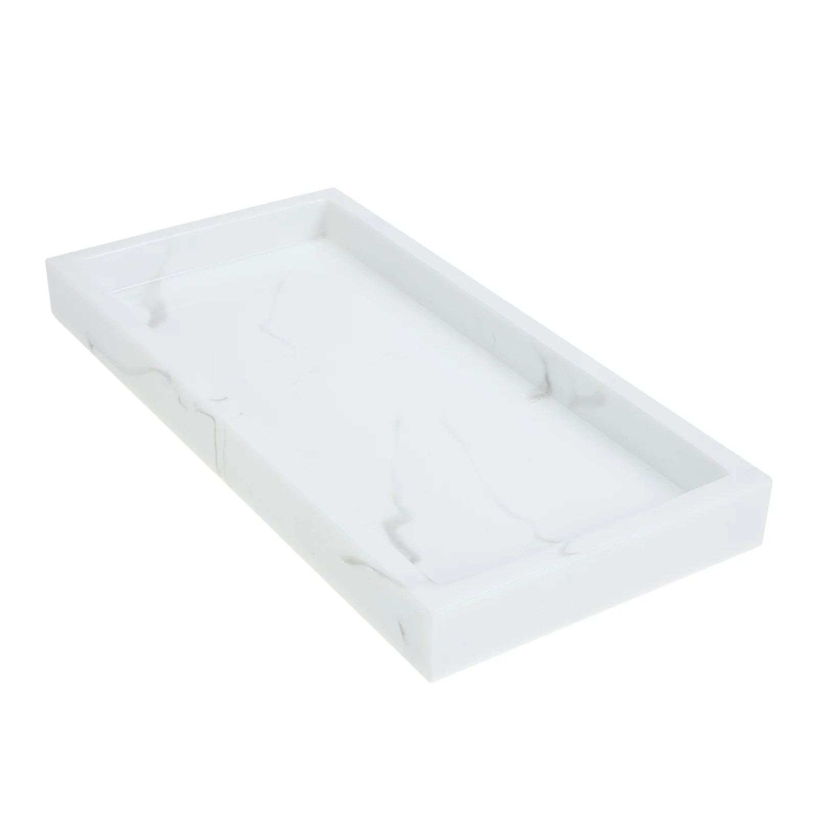 

Rectangular Vanity Tray for Bathroom Countertop, Vanity Tray for Dresser Tops, Marble Style Resin Toilet Tank Storage Tray, Key